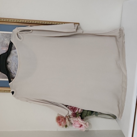 Soft Surroundings Size large Flowy Top With Open Bow Detail Lagenlook Coastal - Picture 12 of 12